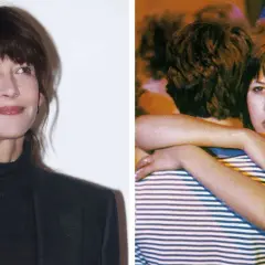 Sophie Marceau w kadrze z jednego ze swoich filmów, obok jej aktualnego portretu.