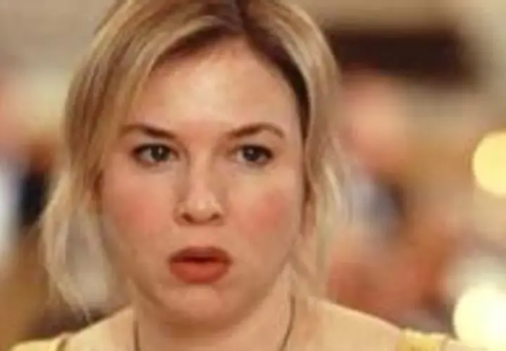 Zbliżenie na twarz Renée Zellweger, aktorki znanej z wielu popularnych filmów.