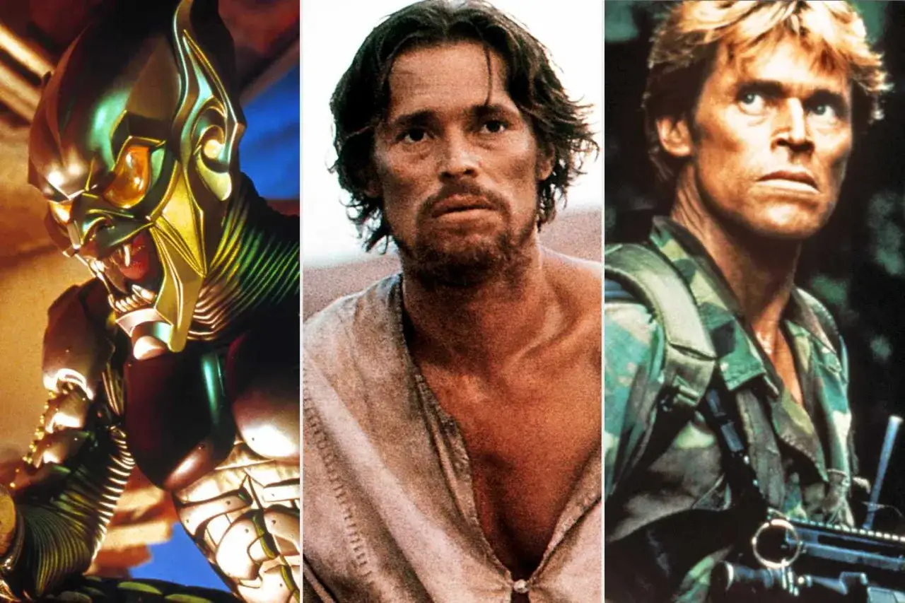 Willem Dafoe w rolach Zielonego Goblina, pustynnego rozbitka i żołnierza. Ikoniczne filmy z jego udziałem.